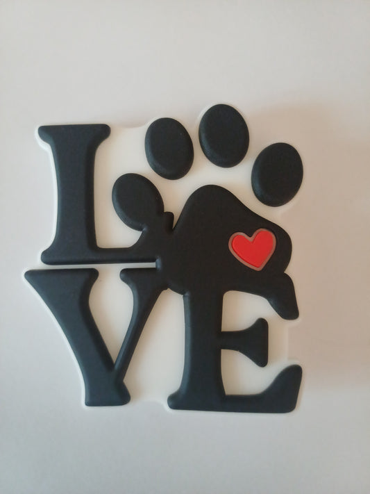 scritta LOVE CON ZAMPA