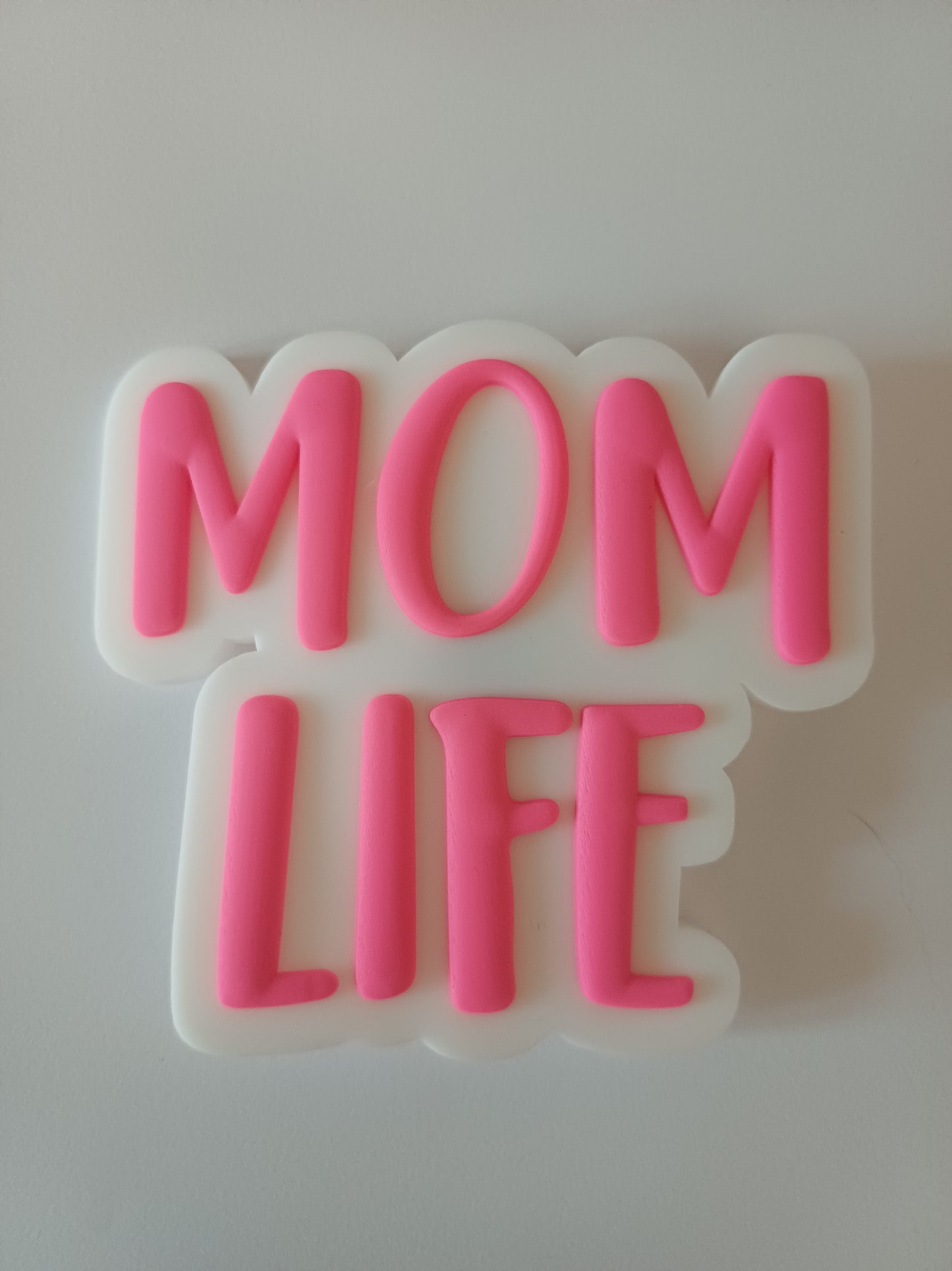 scritta MOM LIFE ROSA