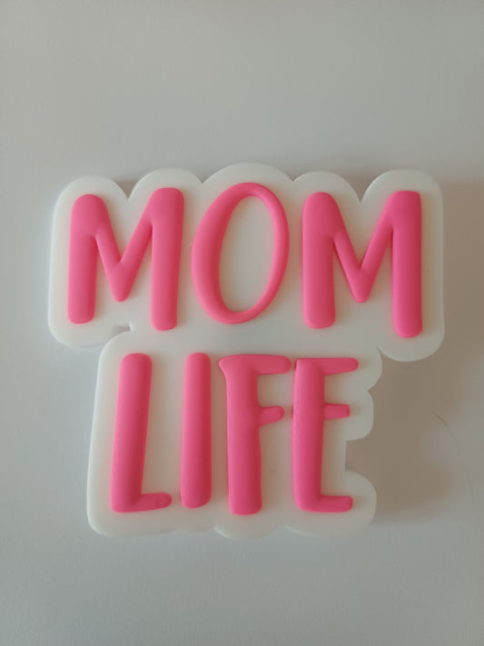 scritta MOM LIFE ROSA